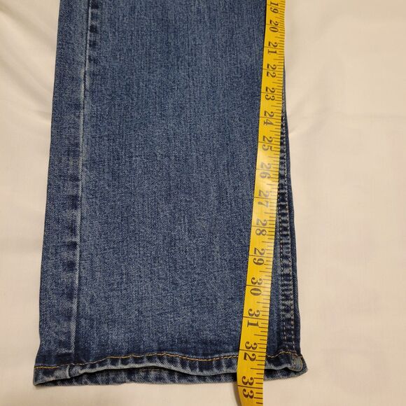 Levi's 501 Men's Straight Leg Jeans 34x34 Medium Wash Denim Distressed Cotton - Picture 10 of 11